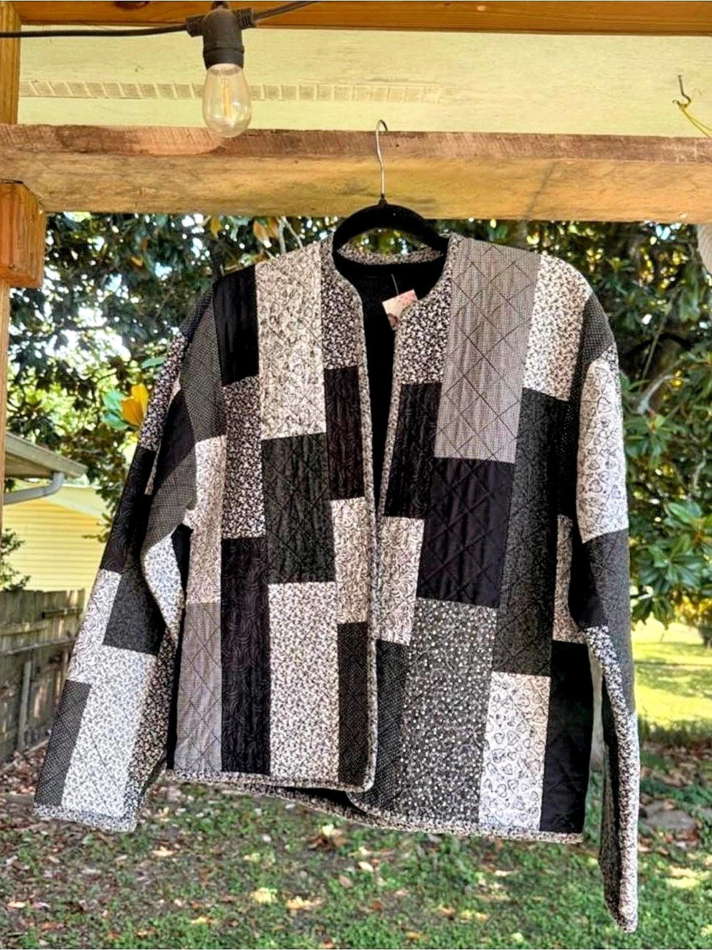 Handmade Black & White Patchwork Jacket